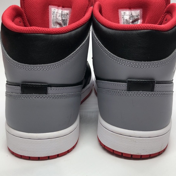Mens Jordan 1 MID Grey/Black/Red DQ8426-006 USED Sz12 - Picture 10 of 10